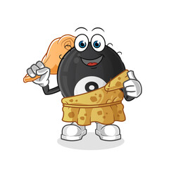 billiard ancient cartoon. cartoon mascot vector