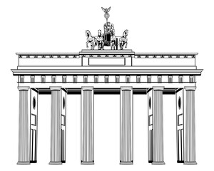 Brandenburg Gate isolated on white © laraslk