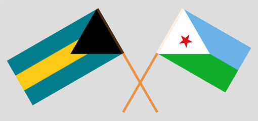Crossed flags of the Bahamas and Djibouti