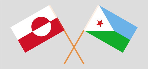 Crossed flags of Greenland and Djibouti