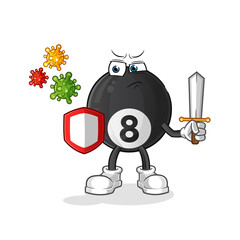 Obraz premium billiard against viruses cartoon. cartoon mascot vector