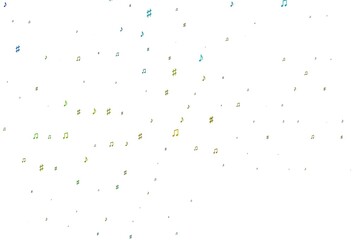 Light Blue, Yellow vector pattern with music elements.