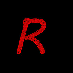 letters of the alphabet made in red neon effect