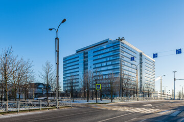 Modern business center. Fully glass buildings.