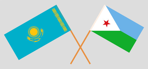 Crossed flags of Kazakhstan and Djibouti