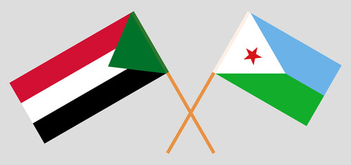 Crossed flags of the Sudan and Djibouti