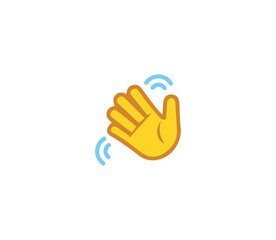 Waving hand emoji gesture vector isolated icon illustration. Waving hand gesture icon