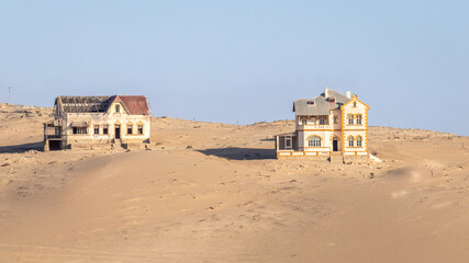 Kolmanskop, deserted diamond mine village in Southern Namibia.	