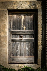 Wooden door with door knob
