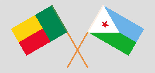 Crossed flags of Benin and Djibouti