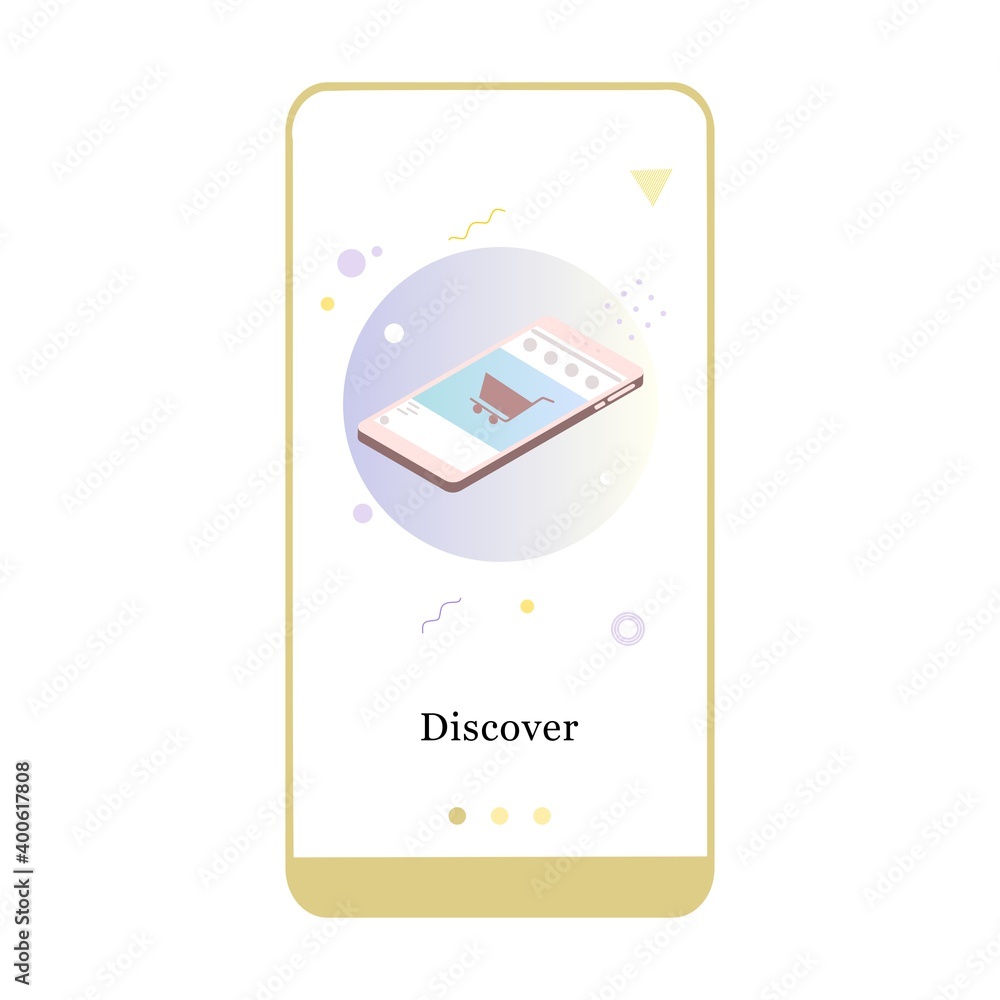 Poster vector illustration of online store promotion, e-commerce, and add to chart on the onboarding app sc