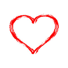 Vector Heart shape frame with brush painting