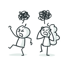 stick figures: anger, rage, trouble, evil, lose  (no. 18)