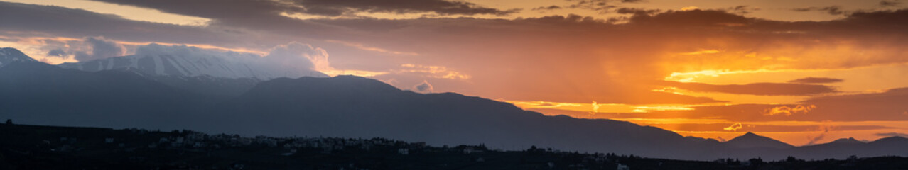 Scenic landscape during sunset