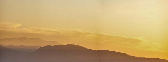 Fototapeta na wymiar Silhouette of mountain during sunset