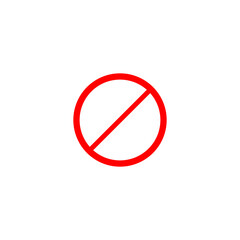 red ban icon on white background, vector illustration