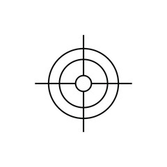 black target icon on white background, vector illustration