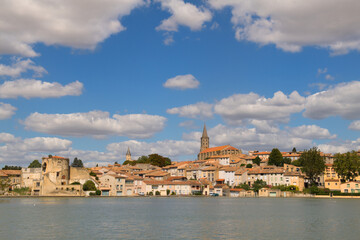 General view on Castelnaudary in France