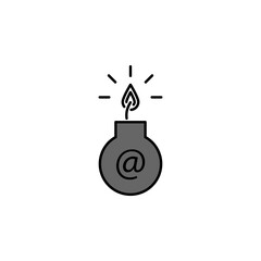 Hacker, infected e-mail icon. Can be used for web, logo, mobile app, UI, UX