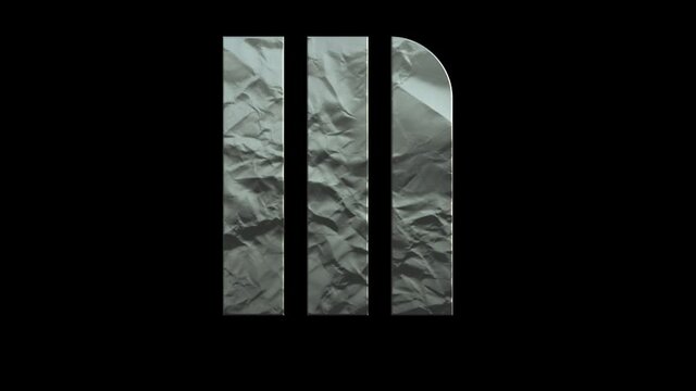 M Metal Foil Letter 3D Motion