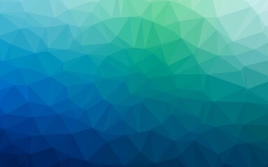 Dark Blue, Green vector polygon abstract backdrop.