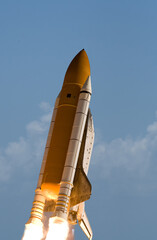 Rocket space craft. Launch. The elements of this image furnished by NASA.