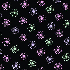 Pastel-Color-Floral-Pattern-Black-Background 