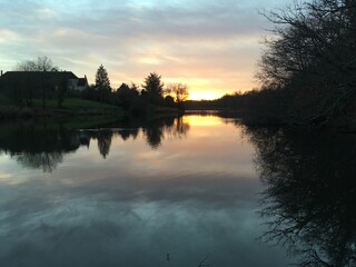 sunset over the river