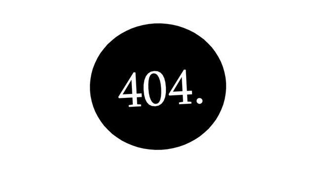 error 404. concept of minimal badge of wonder or fail and error