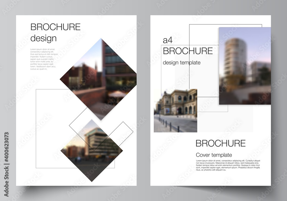Aufkleber vector layout of a4 format cover mockups design templates with geometric simple shapes, lines and ph