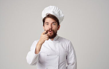 Male cook Professional restaurant working in the kitchen