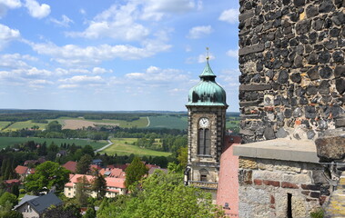 Evangelisch-lutherische Stadtkirche von Stolpen von Burg Stolpen aus