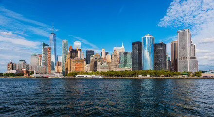 Fototapeta na wymiar Manhattan panoramic skyline view. New York City, USA.