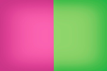 Vivid background divided in half with pink and green colors 