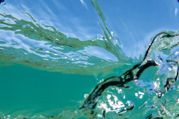 Water splashing in sea