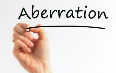 Hand writing inscription Aberration with marker, concept, stock image