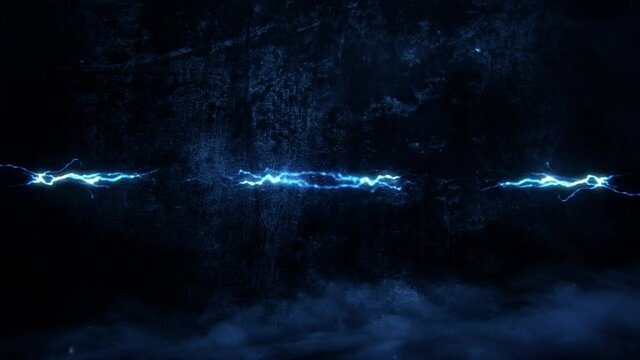 Blue Glowing Lightning Thunderbolt Intro Logo Motion Background