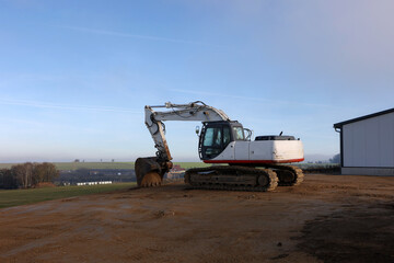 The Excavator stands on a construction site