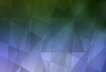 Light Pink, Green vector polygon abstract background.