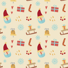 Seamless pattern with Christmas theme