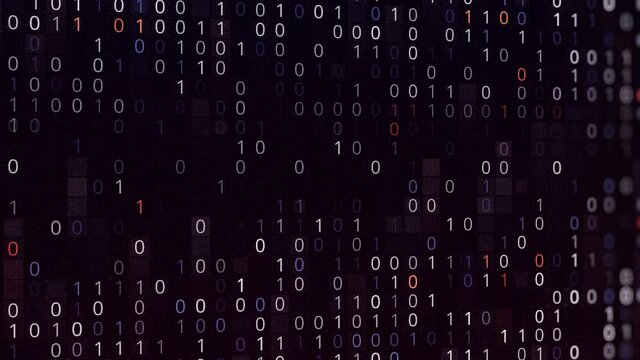 Technical environment, programming binary code. Animation. Modern technology code concept, digital abstract background, seamless loop.