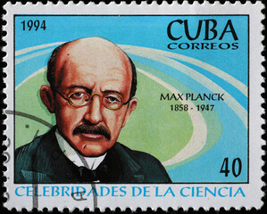Max Planck portrait on cuban postage stamp