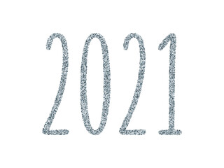 2021 cool silver New Year banner confetti design