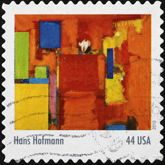Painting by Hans Hoffman on american stamp