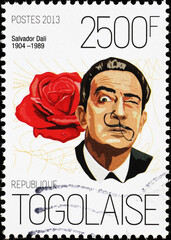 Salvador Dalì on postage stamp of Togo