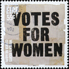 Votes for women sustained on irish postage stamp