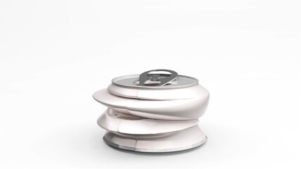 Aluminium  can or soda pack mock up  isolated on white background. 3D rendering