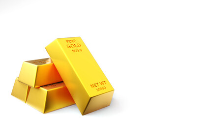 3d render of gold brick gold bar Financial concept, studio shots
