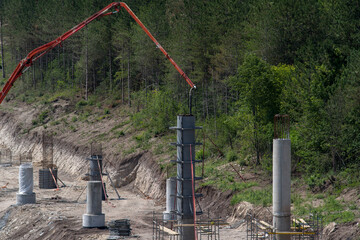 Concrete column under construction