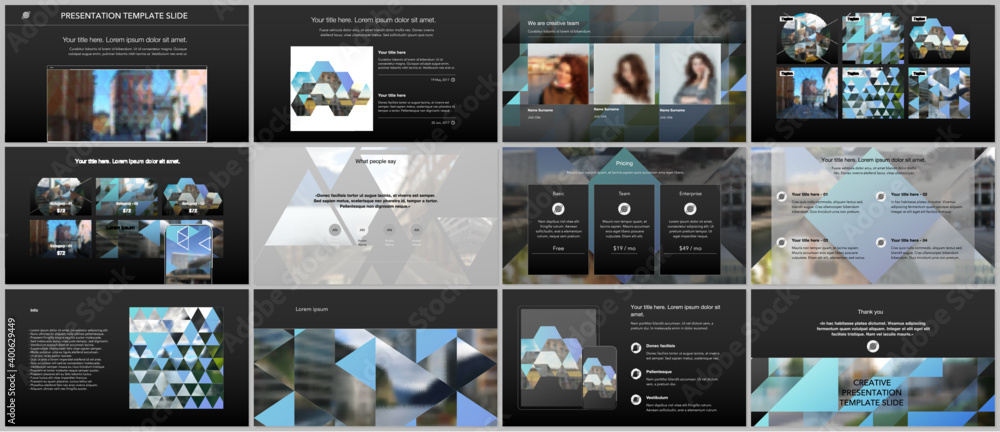 Sticker vector templates for website design, presentations, portfolio. templates with triangles, triangular 